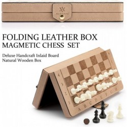 Magnetic Leather Travel Chess Set w/ Folding Chess Board Educational Toys for Kids and Adults - 10.2"(26cm) * 10.2"(26cm) Boa...