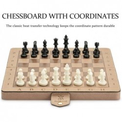 Magnetic Leather Travel Chess Set w/ Folding Chess Board Educational Toys for Kids and Adults - 10.2"(26cm) * 10.2"(26cm) Boa...