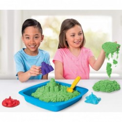 Kinetic Sand Sandbox Set Kids Toy with 1lb All-Natural Green and 3 Molds Sensory Toys for Kids Ages 3 and up $24.10 Kids' Art...