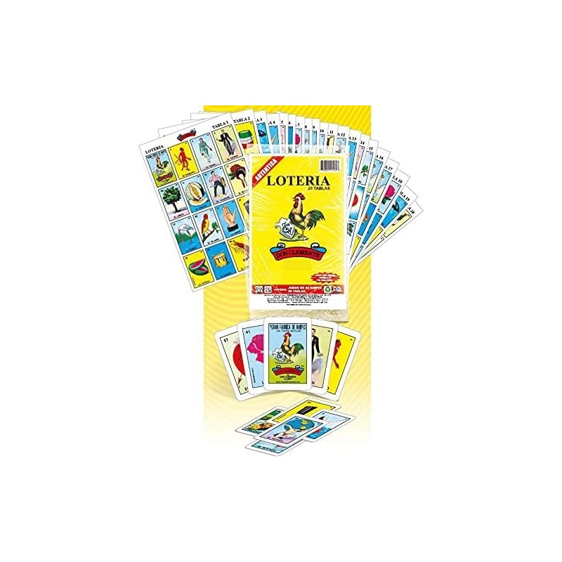 Don Clemente Autentica Loteria Mexican Bingo Set 20 Tablets Colorful and Educational $14.40 Card Games