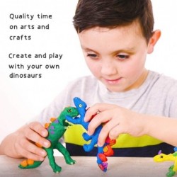 6 X Clay Dinosaurs - with Silicon Scale Stamp and Non-Dry Modeling Clay - Kids Dinosaur Arts and Crafts for Boys Age 5-8 Girl...