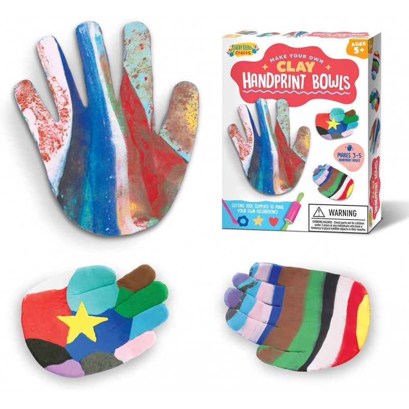 Clay Handprint Bowls Craft Kit - Arts and Crafts for Girls and Boys $26.97 Kids' Art Clay & Dough