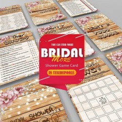 Bridal Shower Game Card Gift for Engagement Wedding Walnut Theme |The Wedding Shoe Game—30 Cards(X-05) $24.62 Card Games