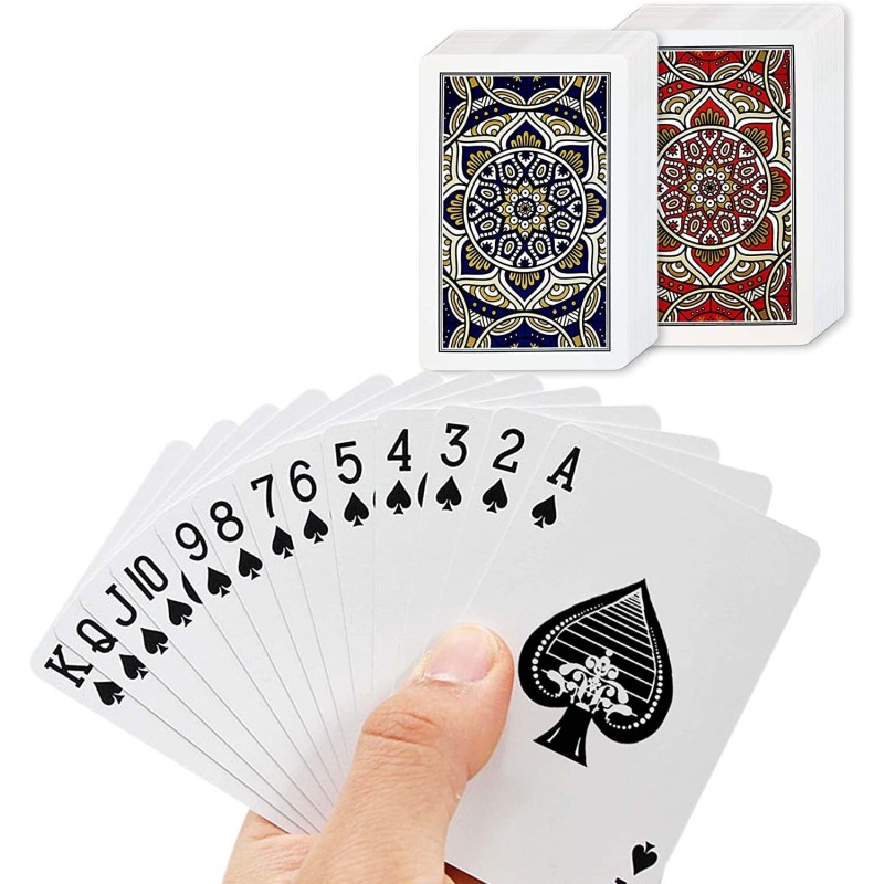 Waterproof Plastic Playing Cards 2 Decks of Cards for Magic Props Pool Beach Water Card Games (Standard Index-C) $20.22 Card ...