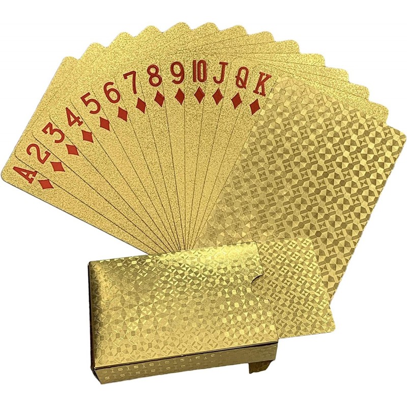 Gold Waterproof Diamond Cards Cool Poker Plastic Play Card Deck Gift Family Party Game Shows Bars for Games Gold Diamond $14....