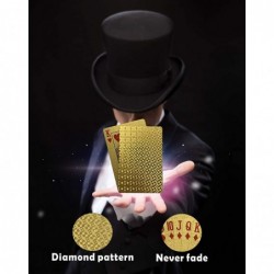 Gold Waterproof Diamond Cards Cool Poker Plastic Play Card Deck Gift Family Party Game Shows Bars for Games Gold Diamond $14....