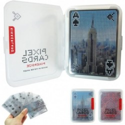 Generic Waterproof Pixel Playing Cards Poker Size Deck Optical Illusion Effect Games Fun Blue $25.56 Card Games