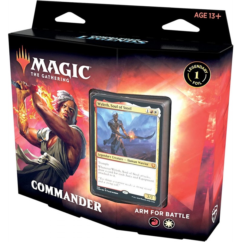 Magic: The Gathering Commander Legends/ Deck – Arm for Battle | 100 Card Ready-to-Play | 1 Foil Commander | Red-White C785900...