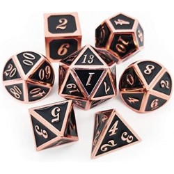 7PCS Metal Dice Copper Black D&D Dice Set for Dungeons and Dragons Gifts Games-Glossy Enamel Dice (Copper Black) $31.05 Card ...