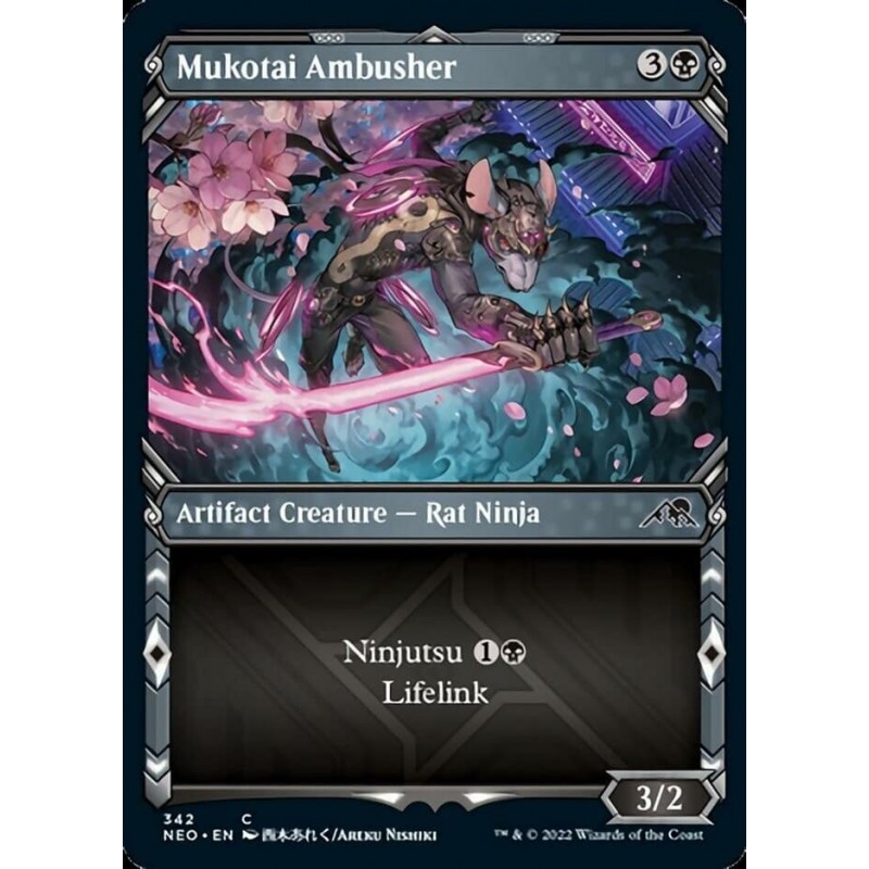 Magic: the Gathering - Mukotai Ambusher (342) - Showcase - Kamigawa: Neon Dynasty $9.88 Card Games