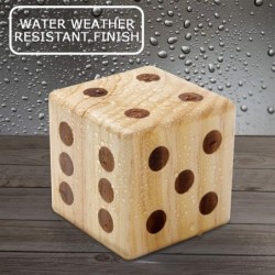 3.5" Giant Wooden Yard Dice Set for Outdoor Fun Barbeque Party Events Backyard Games Lawn Games Includes 6 Dice Collapsible B...