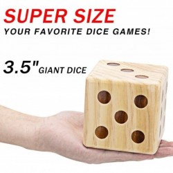 3.5" Giant Wooden Yard Dice Set for Outdoor Fun Barbeque Party Events Backyard Games Lawn Games Includes 6 Dice Collapsible B...