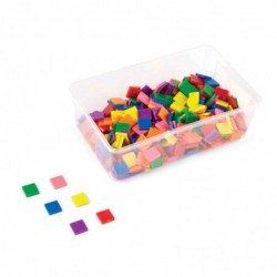 hand2mind-4200T Plastic 1 Inch Rainbow Color Tiles (Pack of 400) & Learning Resources Transparent Color Counting Chips Set of...