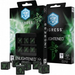 Q WORKSHOP Ingress Enlighetend 6 D6 RPG Ornamented Dice Set $28.56 Dice Games