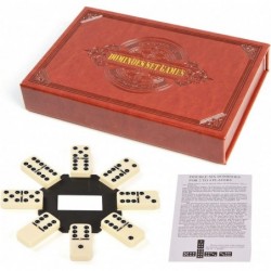 Dominoes Set Classic Tiles Game Set Double 6 Black Dot Dominoes with Leather Case $23.20 Domino & Tile Games