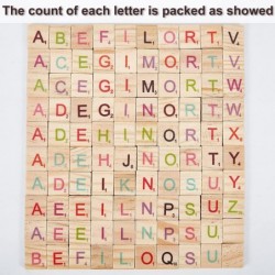 300PCS Colorful Wood Letter Tiles A-Z Capital Letters Wood Colorful Scrabble Tiles Letter Tiles Wood Pieces for Making Alphab...