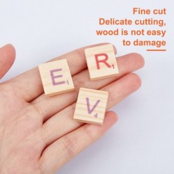 300PCS Colorful Wood Letter Tiles A-Z Capital Letters Wood Colorful Scrabble Tiles Letter Tiles Wood Pieces for Making Alphab...