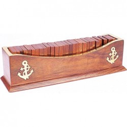 Wooden Dominoes Set Boat Tray - 28 Pieces - 11 inches by 3.5 inches - Great Gift for Adults $30.12 Domino & Tile Games