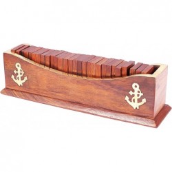 Wooden Dominoes Set Boat Tray - 28 Pieces - 11 inches by 3.5 inches - Great Gift for Adults $30.12 Domino & Tile Games