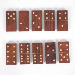 Wooden Dominoes Set Boat Tray - 28 Pieces - 11 inches by 3.5 inches - Great Gift for Adults $30.12 Domino & Tile Games