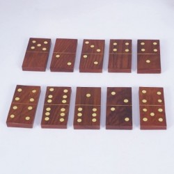 Wooden Dominoes Set Boat Tray - 28 Pieces - 11 inches by 3.5 inches - Great Gift for Adults $30.12 Domino & Tile Games