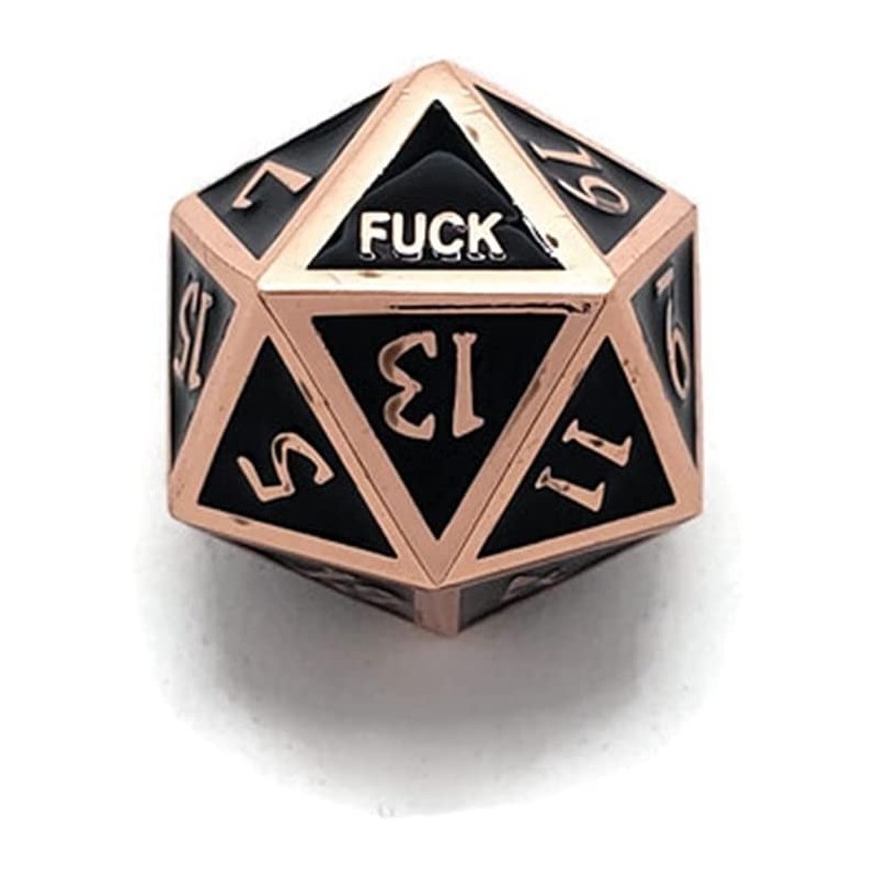 Metal D20 F Dice Critical Fail F 20 Sided Die Set DND Number Role Playing Game Dungeons and Dragons D&D Black Silver Red Blue...