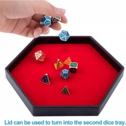 Dice Tray with Lid Hexagon Dice Rolling Tray Dice Holder for Dice Games Like RPG DND and Other Table Games Red $28.07 Game Ac...