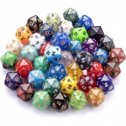 42 Pieces Polyhedral Dice 20 Sided Game Dice Set Mixed Color Dices Assortment with a Black Velvet Storage Bag for DND RPG MTG...