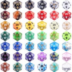 42 Pieces Polyhedral Dice 20 Sided Game Dice Set Mixed Color Dices Assortment with a Black Velvet Storage Bag for DND RPG MTG...