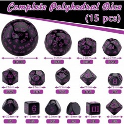 15 Pieces Complete Polyhedral Dice Set D3-D100 Game Dice Set with a Leather Drawstring Storage Bag for Role Playing Table Gam...