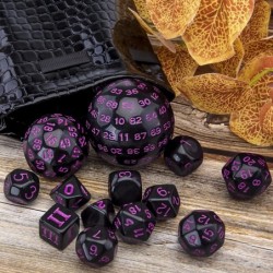 15 Pieces Complete Polyhedral Dice Set D3-D100 Game Dice Set with a Leather Drawstring Storage Bag for Role Playing Table Gam...