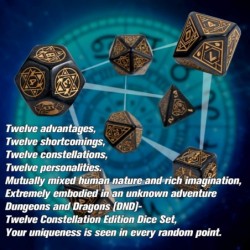 25mm Giant Polyhedral Dice Set D&D Constellation Patterns DND Dice with Metal Tin for Role Playing Game Dungeons and Dragons ...