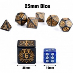 25mm Giant Polyhedral Dice Set D&D Constellation Patterns DND Dice with Metal Tin for Role Playing Game Dungeons and Dragons ...