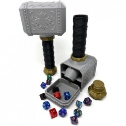 Hammer Dice Tower - (Random 7PCS D20 Dice Set Included) - Dice Holder - Dice Roller - Tabletop RPG Accessory - Dungeons and D...