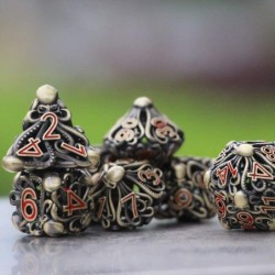 DND Metal Dice Set Hollow Mind Flayer Octopus 7-Die Bronze Set for Call of Cthulhu Dungeons and Dragons - (HZAR) $57.37 Game ...