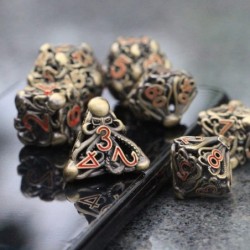 DND Metal Dice Set Hollow Mind Flayer Octopus 7-Die Bronze Set for Call of Cthulhu Dungeons and Dragons - (HZAR) $57.37 Game ...