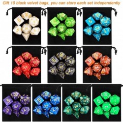 10 X 7 Polyhedral Dice Set (70 Pieces) for Dungeons and Dragons DND RPG MTG Table Games D4 D6 D8 D10 D% D12 D20 with 10 Pack ...