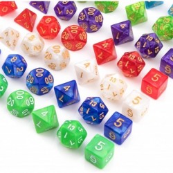 10 X 7 Polyhedral Dice Set (70 Pieces) for Dungeons and Dragons DND RPG MTG Table Games D4 D6 D8 D10 D% D12 D20 with 10 Pack ...