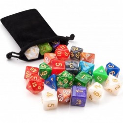 10 X 7 Polyhedral Dice Set (70 Pieces) for Dungeons and Dragons DND RPG MTG Table Games D4 D6 D8 D10 D% D12 D20 with 10 Pack ...