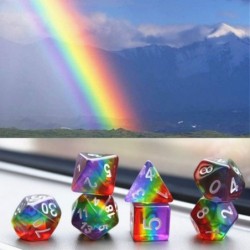 Polyhedral DND Dice Set RPG Rainbow Dice for Dungeons and Dragons(D&D) Role Playing Game MTG Pathfinder Table Game Math Games...