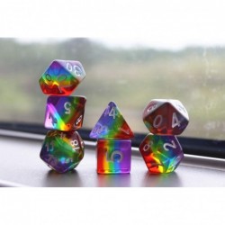 Polyhedral DND Dice Set RPG Rainbow Dice for Dungeons and Dragons(D&D) Role Playing Game MTG Pathfinder Table Game Math Games...