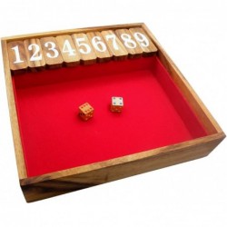 Shut The Box Game Large Wooden Old Fashioned Dice Fun Play $40.06 Game Accessories