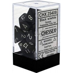 CHX25408 Dice-Opaque Black/White Set $16.80 Game Accessories