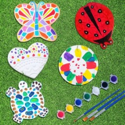 5PCS Painting Stepping Stones for Kids Craft Kit Arts and Crafts Kit for 4-12 Kids Art Supplies Fun Outdoor Toys Kids Art/Act...