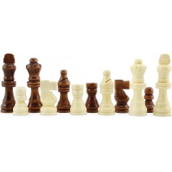 Complete Wooden Chess Pieces (32 Pieces) Wooden Replacement Chess Figures with Kings Queens Castles Knights & Pawns $18.34 Ga...