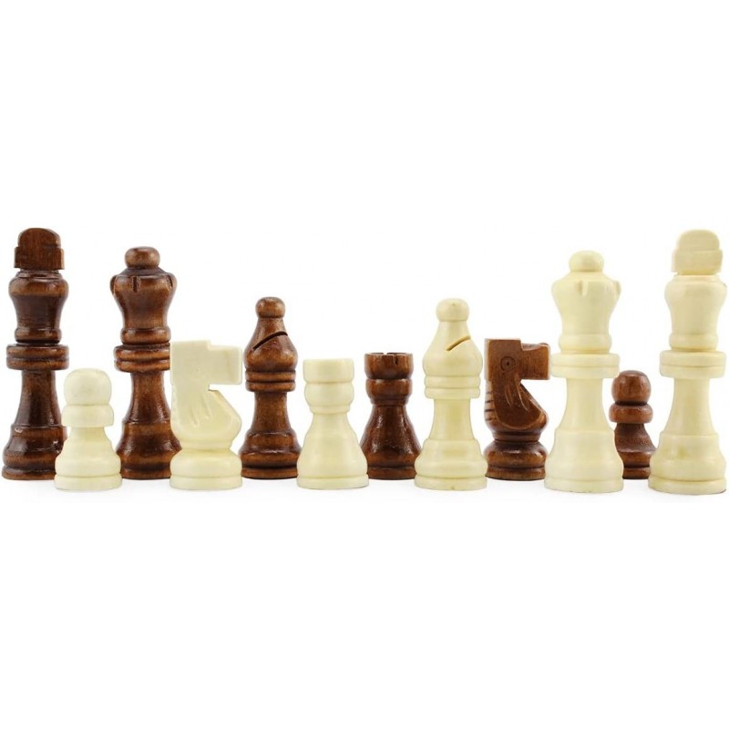 Complete Wooden Chess Pieces (32 Pieces) Wooden Replacement Chess Figures with Kings Queens Castles Knights & Pawns $18.34 Ga...