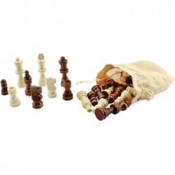 Complete Wooden Chess Pieces (32 Pieces) Wooden Replacement Chess Figures with Kings Queens Castles Knights & Pawns $18.34 Ga...