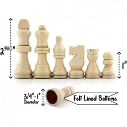 Complete Wooden Chess Pieces (32 Pieces) Wooden Replacement Chess Figures with Kings Queens Castles Knights & Pawns $18.34 Ga...