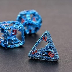 Metal DND Dice Set - Imprisoned Dragon Core Metal Dice Set for Role Playing Games (RPG) - Beautiful & Intricate Polyhedral DN...