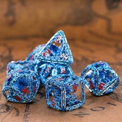 Metal DND Dice Set - Imprisoned Dragon Core Metal Dice Set for Role Playing Games (RPG) - Beautiful & Intricate Polyhedral DN...